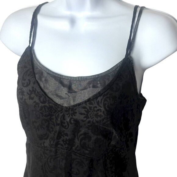 Y2K Allure Velvet & Satin Black Shimmer Slip Dress Fairygoth Dark Romantic S - Picture 3 of 13